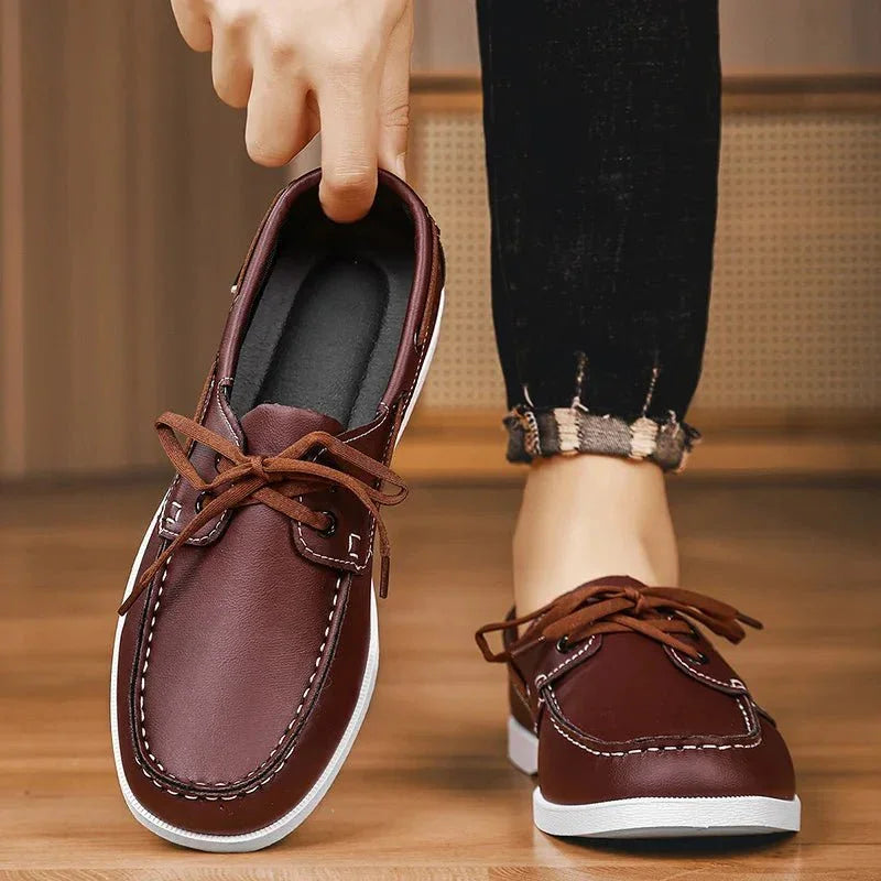 Mocasines de Lona para Hombre Estilo Slip-On con Suela de Goma y Puntera Redonda